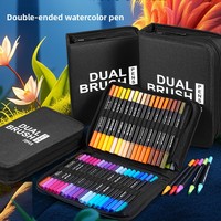 Stylo aquarelle double embout pour peinture artistique, marqueur coloré pour l'outillage, ensemble de pinceaux à pointe souple écologiques pour enfants et graffiti