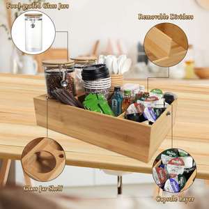 Organisateur de rangement pour café, station de café avec 2 boîtes à café pour comptoir - Vente chaude - Product Image 6