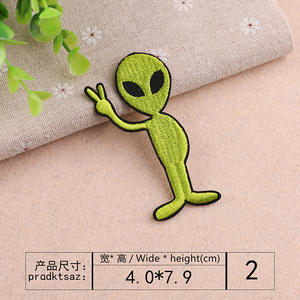 Fourniture de patchs de broderie personnalisés en fer sur ordinateur broderie astronaute et patchs en tissu extraterrestre pour chaussures et vêtements - Product Image 5