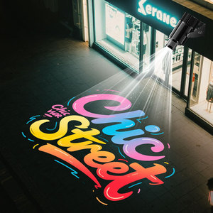 Custom Logo Gobo Projector Outdoor Waterproof 40W-200W LED Advertising Display <strong>Lights</strong> Stop Warning Arrow <strong>Light</strong> Booth Shop Sign - Product Image 1