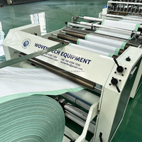 Machine automatique de fabrication de sacs tissés avec PLC et moteur pour la découpe, la couture et la soudure de sacs en maille HDPE