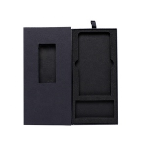 Customized Black Color Hot Foil Stamping Hard Cover OEM <strong>Cell</strong> <strong>Phone</strong> Case Packaging <strong>Box</strong> and Velvet Inlay - Product Image 1