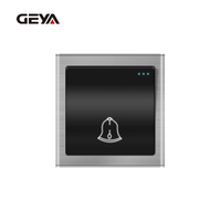 Interrupteur de sonnette GEYA personnalisé, norme britannique, en acier inoxydable, étanche IP20, durable, minimaliste, 86mm*86mm, 250V 16A, facile à installer