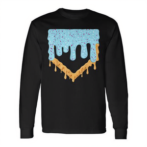 T-shirt a maniche lunghe per ragazzi Baseball Drip, design a forma di gelato, regalo di compleanno - Product Image 2