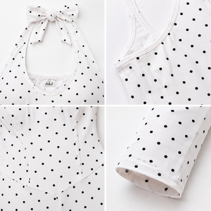 A&J Logotipo Personalizado Fabricante OEM ODM Venta al por Mayor Marca Privada 200G Mono Halter Corsé con Puntos de Polka para Mujer OEKO-TEX GRS - Product Image 2