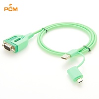 Kabel Serial USB ke DB9 Male RS232 Dua Ujung untuk Router, Switch, Mesin CNC, PLC dengan Port USB3.1 Tipe C, Kabel USB ke D-Sub