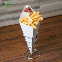 Vasos Desechables de Papel Kraft para Papas Fritas, Conos para Waffles, con Bolsillo para Salsa