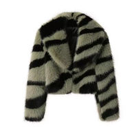 2023 hiver nouveauté luxe femmes fausse fourrure de vison manteau moelleux fourrure vestes recadrée vêtements avec zèbre Style chaud P manteaux