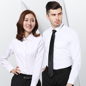 Camicia da <span class=keywords><strong>Uomo</strong></span> Antirughe a Maniche Lunghe con Logo Ricamato Personalizzato, Vestibilità <span class=keywords><strong>Slim</strong></span>, Formale e Casual, Bianca e Nera - Product Image 4