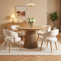Table à manger extensible de taille personnalisable, finition naturelle, structure en bois massif, structure stable, best-seller