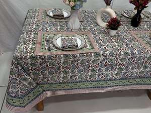 Floral Printed Handmade Cotton <b>Tablecloth</b> Classic Eco-Friendly Durable Washable Home Use Customized Size <b>Rectangle</b> 2026 - Product Image 4