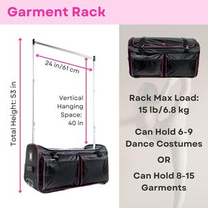 Free Sample OEM Factory Hot Selling Collapsible <b>Trolley</b> Dance Bag Dance Duffle Bag with Garment Rack <b>Luggage</b> Travel Bags - Product Image 5