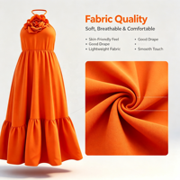 Robe longue maxi sans manches à fleurs 3D pour femme, avec volants, idéale pour l'été, la plage, les vacances, décontractée, fluide, ODMOEM