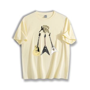 Spedizione gratuita. Maglietta vintage per chitarristi Randy Rhoads, <span class=keywords><strong>t</strong></span>-<span class=keywords><strong>shirt</strong></span> musicale unisex in cotone da 220 g/m², streetwear casual con grafica per chitarra elettrica - Product Image 5