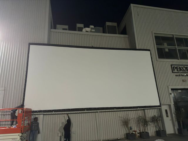 HEYU HD Foldable 72~500 Inch Pvc White Projection Screen for Outdoor Advertising Fast Foldable Screen Fabric Without Frame