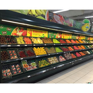 Réfrigérateur ouvert réfrigéré de fruits et légumes de Multideck de congélateur de réfrigérateur de supermarché