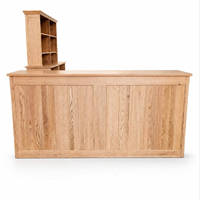 Ensemble de comptoir de bar de luxe en chêne massif, design pliable à charnières, table de bar pour événements avec armoire à dossier haut pour réceptions de mariage et traiteur