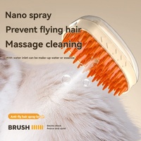 Nouvelle brosse à vapeur rechargeable 4 en 1 pour le massage des animaux de compagnie, le nettoyage, la pulvérisation d'eau, l'épilation, brosse à vapeur pour chat avec lumière