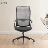 Chaise de bureau ergonomique Liyu à dossier haut en maille avec appui-tête réglable et soutien lombaire, chaise de bureau pivotante pour ordinateur