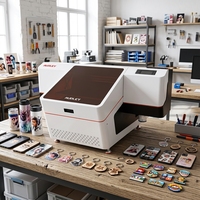 Printer UV Flatbed A2 Ukuran 15cm Tinggi 6042 Tipe Meja dengan LED-UV Curing untuk Pencetakan Mug dan Silinder
