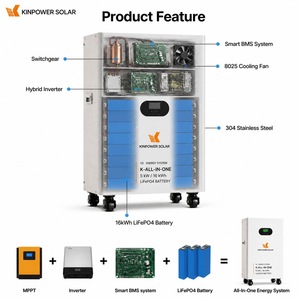 Système de stockage d'énergie tout-en-un sur pied pour maison, alimenté par batterie solaire domestique au lithium LiFePO4 - Product Image 5