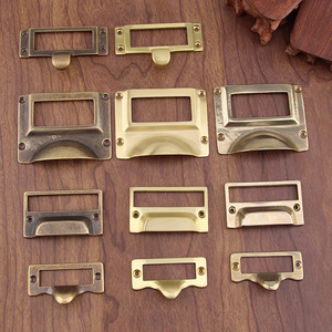 Diseño de herrajes para muebles, tiradores de manija de gabinete de concha de latón antiguo, tiradores de bronce de cajón de cocina Vintage - Product Image 1