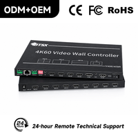 Controlador de Video Wall 4K UHD, 5 Entradas, 9 Salidas HDMI, Procesador de Video Wall Giratorio para Empalme de Pantallas LCD, ODM OEM 7*24H