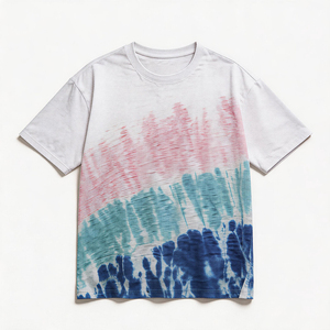 Camiseta HuaYi con Certificación OEKO-TEX y GOTS, Teñida con Técnica Tie Dye en Tonos Pastel, Informal y Minimalista, de Algodón Transpirable, Holgada, Personalizada para Mujer - Product Image 2