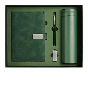 Ensemble cadeau de carnet de notes professionnel haut de gamme avec tasse isotherme en cuir PU, reliure sans fil, impression de logo personnalisée, promotion de bureau - Product Image 3