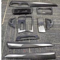 Kit de garnitures intérieures en fibre de carbone véritable pour Mercedes Benz Classe C W204 2008 à 2014, autocollants pour console, tableau de bord et portières