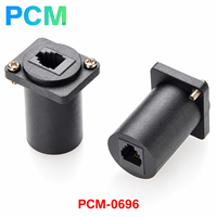 Connecteur traversant 4P4C RJ9 RJ11 femelle-femelle de type D pour montage sur panneau, pour combiné téléphonique, boîtier de contrôle d'interphone, appareils audio