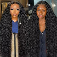 Perruque de cheveux humains 13x6 Raw 30 pouces, Lace Frontal Invisi-String sans colle, Lace Front 360 Full HD, Cheveux indiens Body Water Wave, pour revendeurs