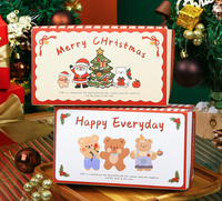 Nouvelle boîte à biscuits, bonbons et gâteaux biodégradable, boîte rectangulaire en carton blanc avec impression de Noël