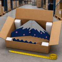 YAOYUE Griffoir pour chat Mont Fuji avec fleurs de cerisier roses, papier ondulé bleu marine, 50x35x37cm, design d'angle