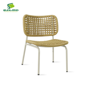 Fauteuil lounge en aluminium tressé <span class=keywords><strong>Luna</strong></span> Rope Woven K/D <span class=keywords><strong>Plus</strong></span> pour l'extérieur, idéal pour les cafés, les balcons et les jardins. - Product Image 3