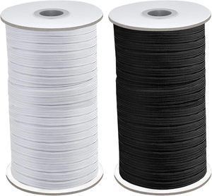 Cordon en <span class=keywords><strong>macramé</strong></span> de 6 mm de diamètre, autre matériau, haute ténacité, finition enduite pour sacs, vêtements et chaussures (noir et blanc) - Product Image 1