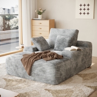 VOXHOME Envío Directo desde EE. UU. Sofá Cama Individual Nórdico de Terciopelo Corduroy sin Estructura, Comprimido al Vacío, para Sala de Estar de Apartamento y Lectura