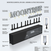 Enseigne lumineuse LED personnalisée pour intérieur, lettres en acrylique éclairées par l'avant, base en acier inoxydable, enseigne de réception pour hôtel, spa