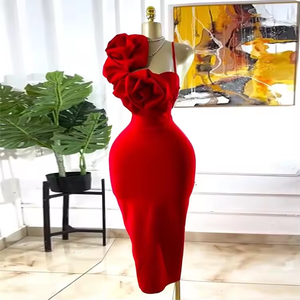 open lace back dress Unique mermaid satin long prom dress red long formal party dress  dresstby
