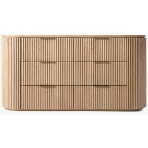 Nouvelle commode de chambre à coucher en bois massif de chêne, style américain, pour la maison et l'hôtel, avec 5, 6 ou 9 tiroirs - Product Image 3