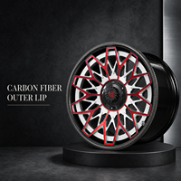 Rueda de Aleación Geométrica Forjada PWC en Rojo, Blanco y Negro, OEM ODM, Suministro de Fábrica al por Mayor para Tuning y Distribución