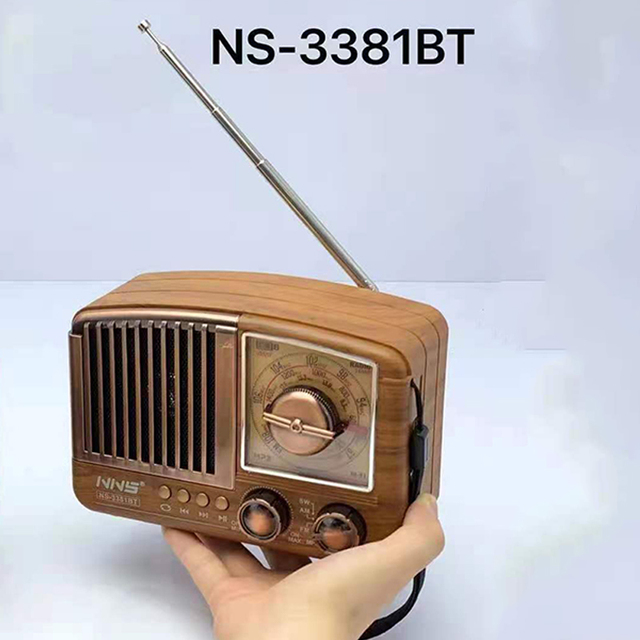 Retro Plastic for V5.0 Speaker NS-3381BT 3 Inch 5W FM AM SW Radio TF USB Portable Vintage RGB LED 1200mAh
