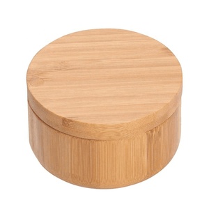 Boîte à épices et plateau en bambou moderne avec couvercle pour sel et poivre – Fournitures essentielles écologiques - Product Image 5