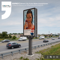Écran d'affichage LED monté sur poteau extérieur, panneau d'affichage numérique pour la publicité de rue
