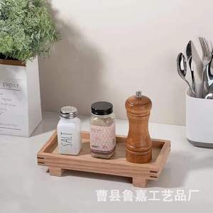 Solid Wood Storage <b>Tray</b> Rectangle Multifunction Desktop Organizer For <b>Perfume</b> Bottle Washbasin Plant Stand - Product Image 4
