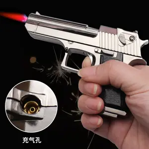 Hot Saling Large Metal Desert Eagle Beretta Gun Pistol Lighter Gun Shaped Butane Torch Lighters Toy Models