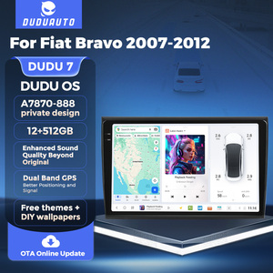 DUDUAUTO UIS7870 Radio de coche 2K UHD GPS de doble banda Multimedia Android Auto CarPlay inalámbrico para Fiat Bravo 2007 2008 2009 - 2012 - Product Image 4