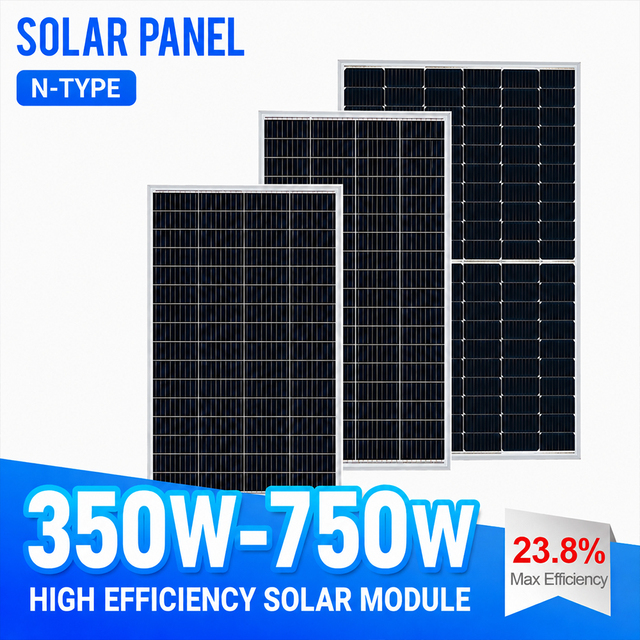 N Type HJT Bifacial Solar Panels 500w 550w 600w 700W 720W 750W Monocrystalline High Efficiency Solar Panels Eu Stock