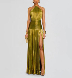 Elegante Abito Maxi Drappeggiato con Scollo all'Americana da Donna Estivo Streetwear <span class=keywords><strong>Senza</strong></span> <span class=keywords><strong>Spalline</strong></span> e Schiena Scoperta per Club e Feste <span class=keywords><strong>Lungo</strong></span> Plissettato - Product Image 1
