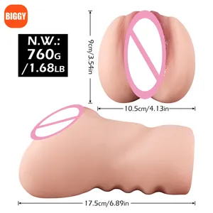 Wholesale 3D Vagina Anal Pocket Pussy Doll Nature Fat Textured Male Masturbators Doll Realistic Pocket Pussy Sex Doll For Men